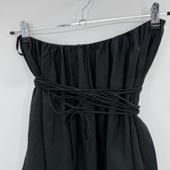 SIR. The Label Womens Black Linen Wrap Tie Midi Skirt Size 2 / US Size 6 Beachy - Picture 5 of 10